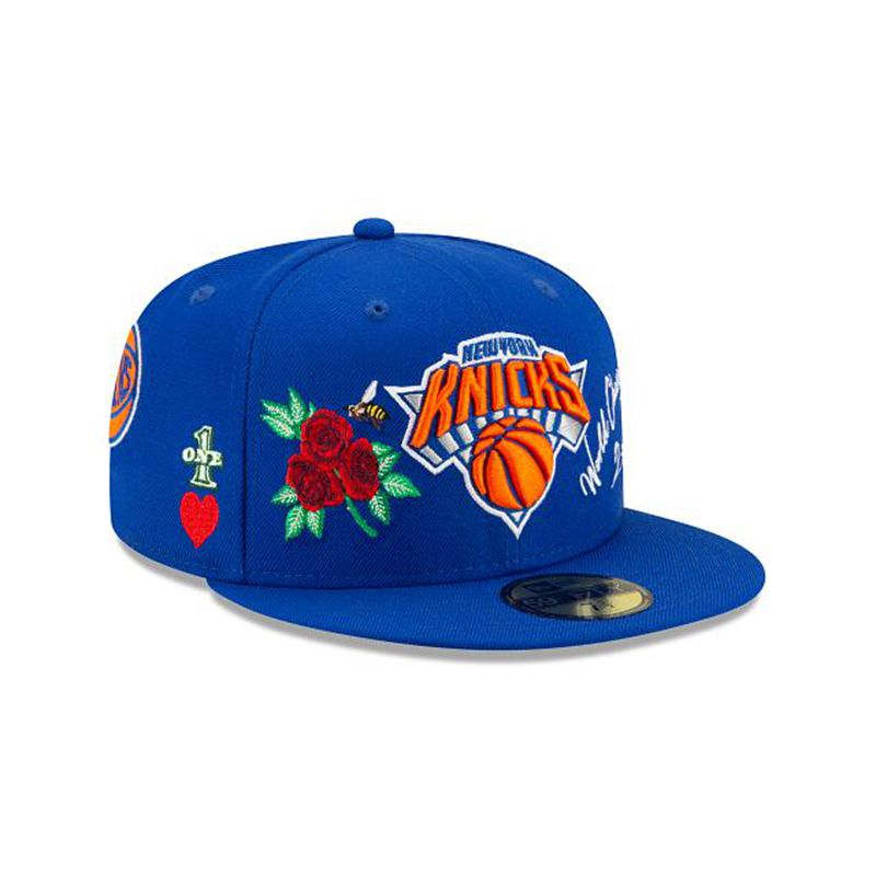 NBA New York Knicks Icon 59Fifty Fitted (FQO7552) - Blue New Era Caps